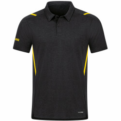 JAKO Challenge Poloshirt schwarz meliert/citro M
