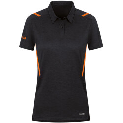 JAKO Challenge Poloshirt Damen schwarz meliert/neonorange 34
