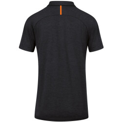 JAKO Challenge Poloshirt Damen schwarz meliert/neonorange 44