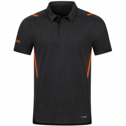 JAKO Challenge Poloshirt schwarz meliert/neonorange L