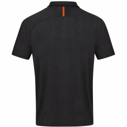 JAKO Challenge Poloshirt schwarz meliert/neonorange L