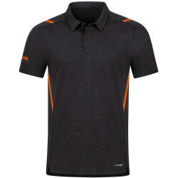 JAKO Challenge Poloshirt schwarz meliert/neonorange M