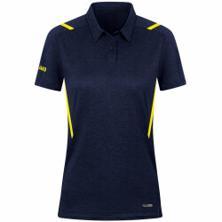JAKO Challenge Poloshirt Damen marine meliert/neongelb 42