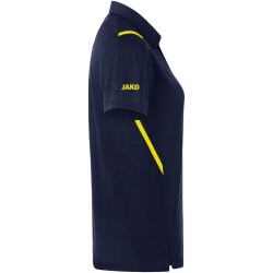 JAKO Challenge Poloshirt Damen marine meliert/neongelb 42