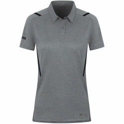 JAKO Challenge Poloshirt Damen steingrau meliert/schwarz 34