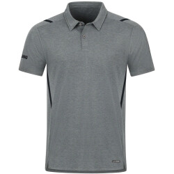 JAKO Challenge Poloshirt steingrau meliert/schwarz XL