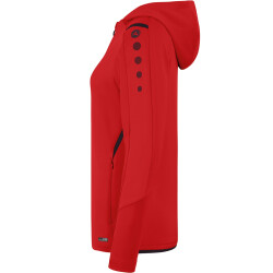 JAKO Challenge Trainingsjacke mit Kapuze Damen rot/schwarz 44