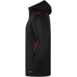 JAKO Challenge Kapuzenjacke Kinder schwarz meliert/rot 128