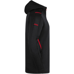 JAKO Challenge Kapuzenjacke Kinder schwarz meliert/rot 128