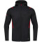 JAKO Challenge Kapuzenjacke Kinder schwarz meliert/rot 128