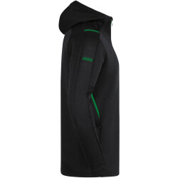 JAKO Challenge Kapuzenjacke Kinder schwarz meliert/sportgrün 128