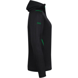 JAKO Challenge Kapuzenjacke Damen schwarz meliert/sportgrün 34