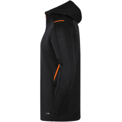 JAKO Challenge Kapuzenjacke Kinder schwarz meliert/neonorange 128