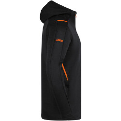 JAKO Challenge Kapuzenjacke Kinder schwarz meliert/neonorange 128