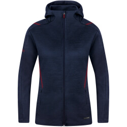 JAKO Challenge Kapuzenjacke Damen marine meliert/maroon 34