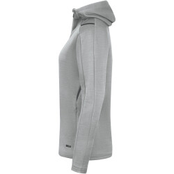 JAKO Challenge Kapuzenjacke Damen hellgrau meliert/anthra light 44