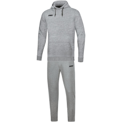 JAKO Base Jogginganzug mit Hoodie hellgrau meliert XXL