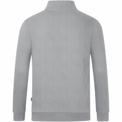 JAKO Organic Sweatshirt mit 1/4-Rei&szlig;verschluss hellgrau meliert S