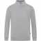 JAKO Organic Sweatshirt mit 1/4-Rei&szlig;verschluss hellgrau meliert S