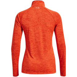 UNDER ARMOUR Tech 1/2-Zip langarm Sweatshirt Damen 860 - dark orange/phoenix fire/metallic silver M