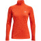 UNDER ARMOUR Tech 1/2-Zip langarm Sweatshirt Damen 860 - dark orange/phoenix fire/metallic silver M