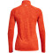 UNDER ARMOUR Tech 1/2-Zip langarm Sweatshirt Damen 860 - dark orange/phoenix fire/metallic silver M