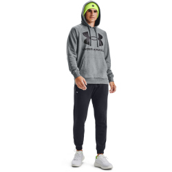 UNDER ARMOUR Rival Fleece Big Logo Hoodie Herren 012 - pitch gray light heather/black XL
