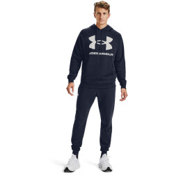 UNDER ARMOUR Rival Fleece Big Logo Hoodie Herren 410 - midnight navy/onyx white L