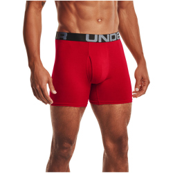 3er Pack UNDER ARMOUR Charged Baumwoll-Boxerjock 600 - red/academy/mod gray medium heather S