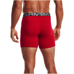 3er Pack UNDER ARMOUR Charged Baumwoll-Boxerjock 600 - red/academy/mod gray medium heather S