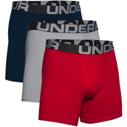 3er Pack UNDER ARMOUR Charged Baumwoll-Boxerjock 600 - red/academy/mod gray medium heather XL