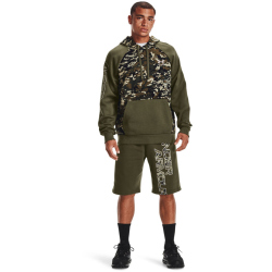 UNDER ARMOUR Rival Fleece Camouflage Script Hoodie marine od green/onyx white S