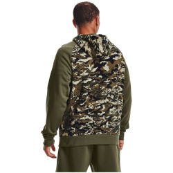 UNDER ARMOUR Rival Fleece Camouflage Script Hoodie marine od green/onyx white S