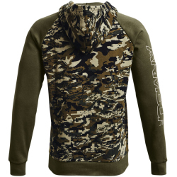UNDER ARMOUR Rival Fleece Camouflage Script Hoodie marine od green/onyx white S