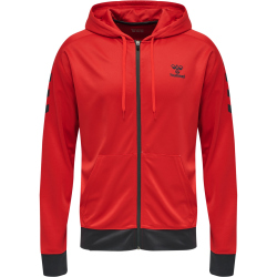 hummel Action Polyester Kapuzenjacke flame scarlet/ebony M