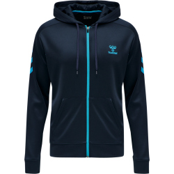 hummel Action Polyester Kapuzenjacke black iris/atomic blue S