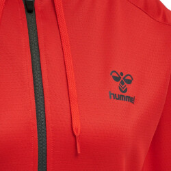 hummel Action Polyester Kapuzenjacke Damen flame scarlet/ebony XS