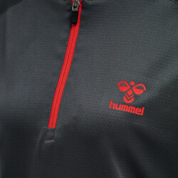 hummel Action Polyester 1/2-Zip Trainings-Top Damen ebony/flame scarlet XS