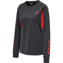 hummel Action Sweatshirt Damen ebony/flame scarlet L