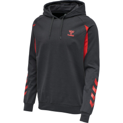 hummel Action Hoodie Herren ebony/flame scarlet XL