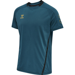 hummel Cima XK kurzarm Fitnessshirt Herren blue coral L
