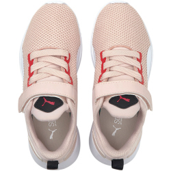 PUMA Flyer Runner PS Kinder Sneaker mit Klettverschluss PUMA white/lotus/paradise 35