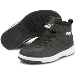 PUMA Rebound Joy PS Kinder Fell-Sneaker mit Klettverschluss PUMA black/PUMA white 32