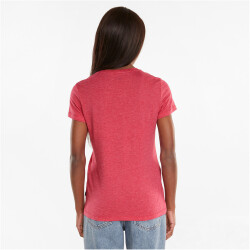 PUMA Essentials Logo Heather T-Shirt Damen persian red heather S