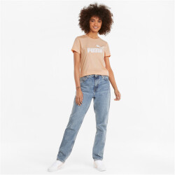 PUMA Essentials Logo Heather T-Shirt Damen peach parfait M