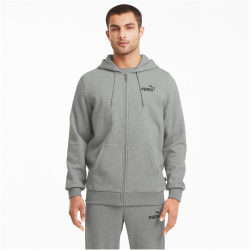PUMA Essentials Small Logo Fleece-Kapuzenjacke Herren 03 - medium gray heather XL