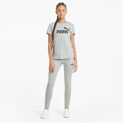 PUMA Essentials Logo T-Shirt Damen 04 - light gray heather L