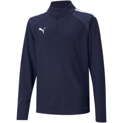 PUMA teamLIGA 1/4-Zip Top Kinder peacoat/puma white 140