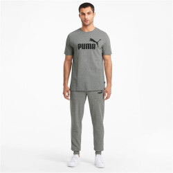 PUMA Essential Logo T-Shirt Herren medium gray heather 4XL
