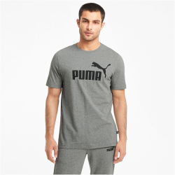 PUMA Essential Logo T-Shirt Herren 03 - medium gray heather M